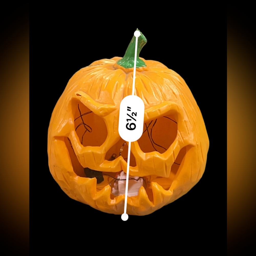 Halloween Light-Up Pumpkin Decor Repurposed LED Jack-o’-Lantern Eco-Friendly - Picture 2 of 7